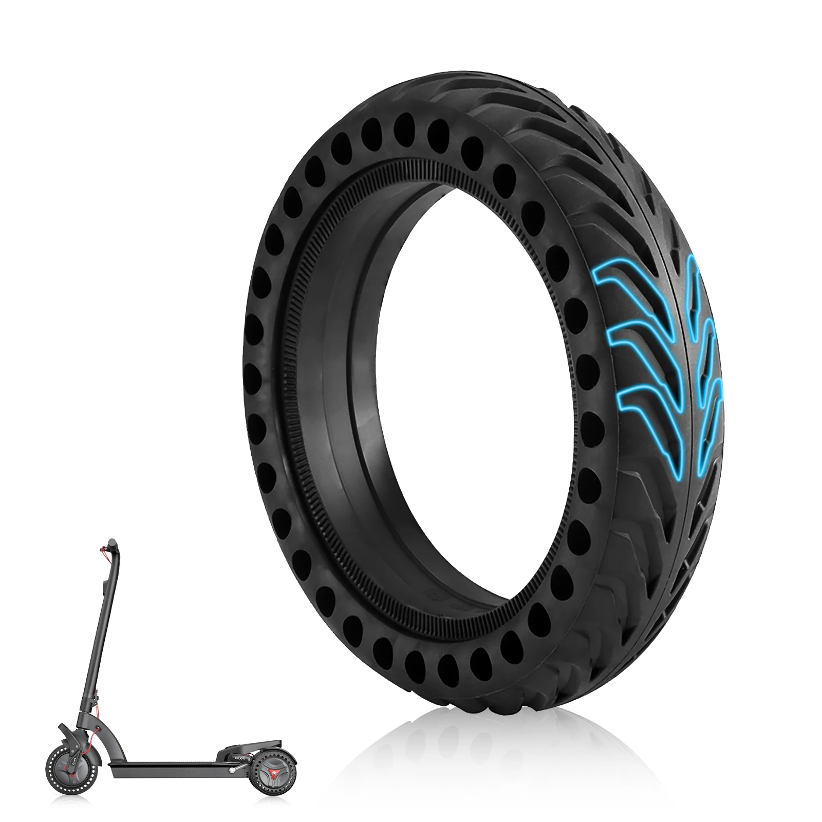 8.5 Inch Tyre Electric Scooter Honeycomb Shock Absorber Damping Black Tyre Durable Rubber Solid Tire For Xiaomi Mijia M365