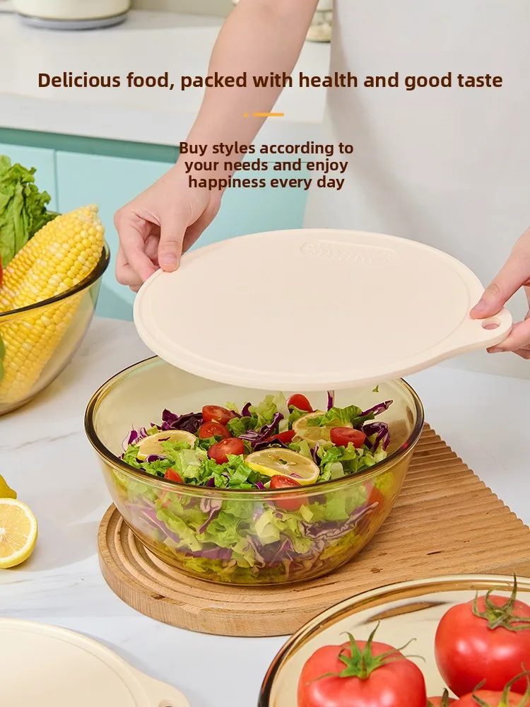 LMM high temperature resistant household baking egg beater kitchen cooking basin with cutting board cover kneading basin