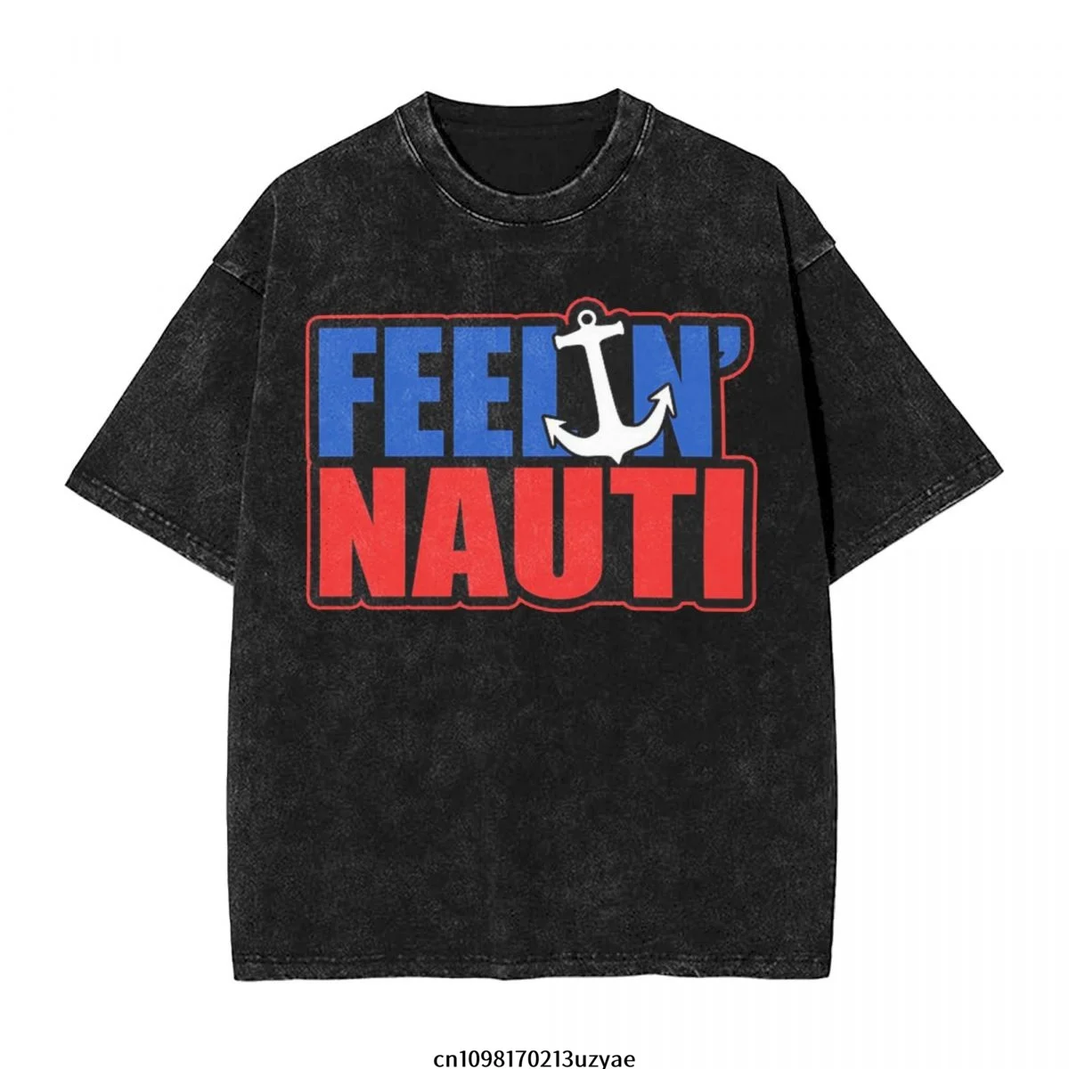 

Feelin' Nauti Мужская винтажная хлопковая футболка с коротким рукавом Летняя футболка в стиле хип-хоп