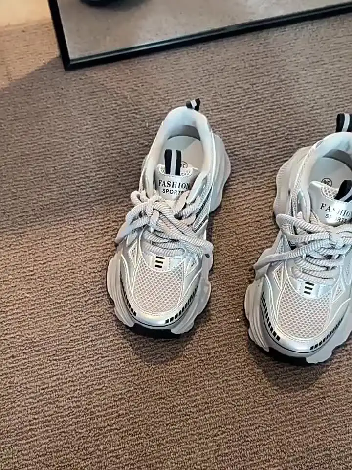Zapatos Deportivos antideslizantes para mujer, zapatillas transpirables de alta altura, suela suave, informales, Primavera, 2024