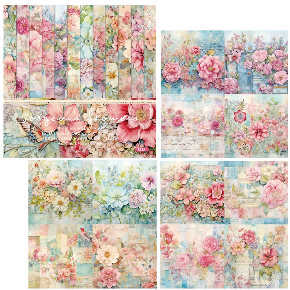 Alinacutle Vintage Gorgeous Floral 24 sheets 6