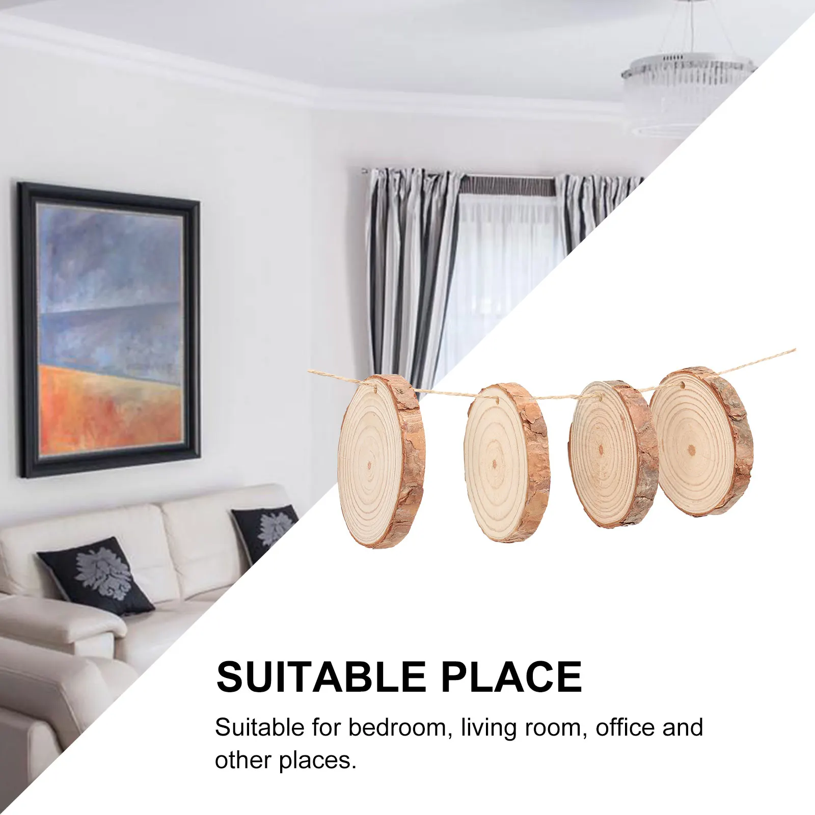 

30 шт., украшение из ломтика дерева, натуральная кора, настенные круглые деревянные диски, поделки своими руками для дома, кафе, ресторана, декор, ремесло