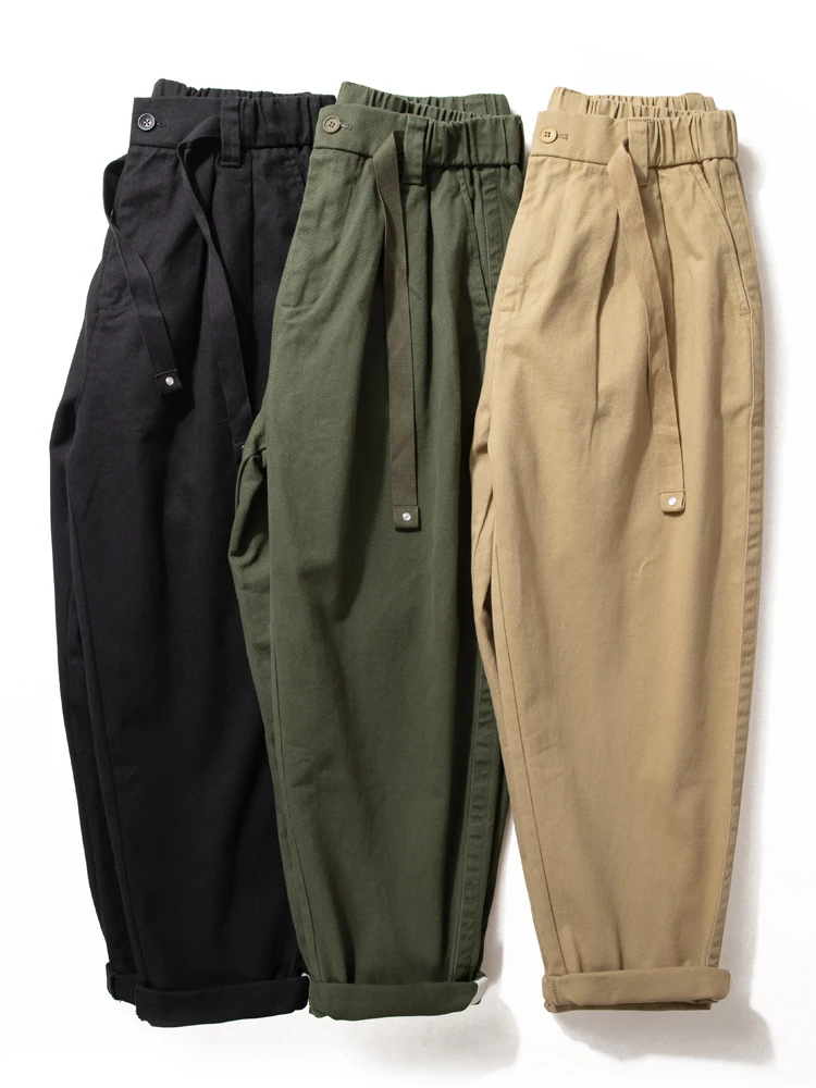 

American Sle Workwear Pants Men's Autumn Winter Loose Haome Retro All-Match Pure Cotton Casual Long Trousers
