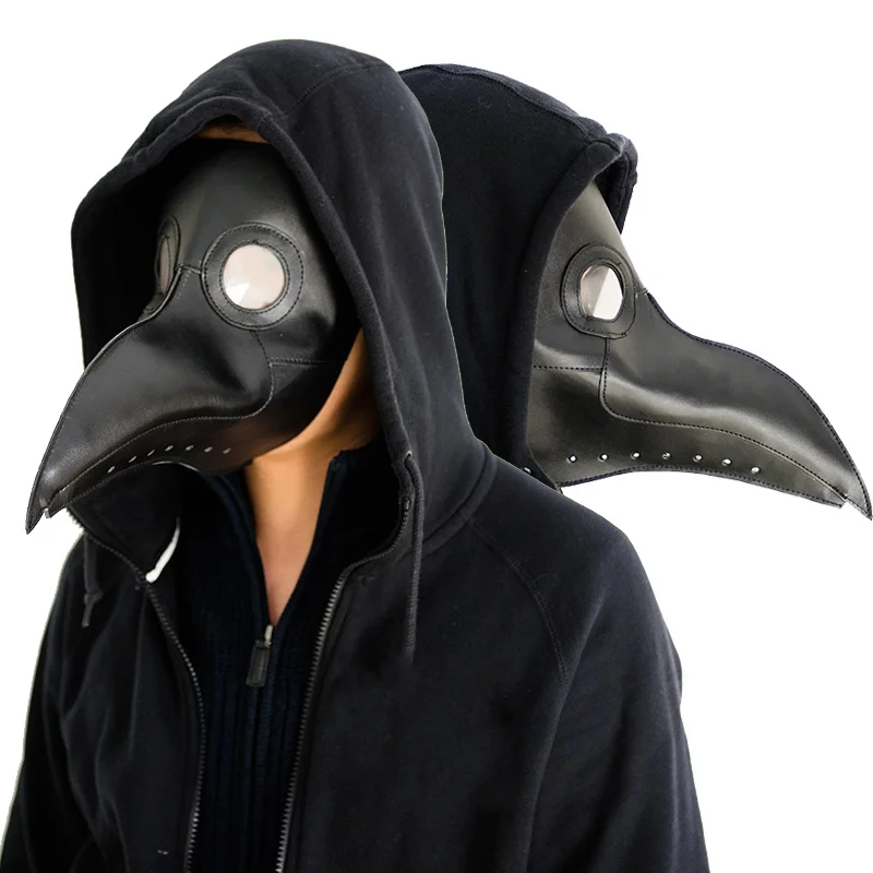 Adult Black Beak Masks Festival Horror Cosplay Wizard Plague Doctor Carnival Party Costume Exaggerated Mask Props Beak Facepiece