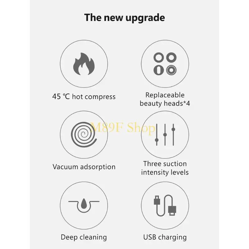 M89F Mini Microcrystalline Peeling SUCKING Face Clean Care Machine Massage Massage Vacuüm Acne Remover Pore Cleaner