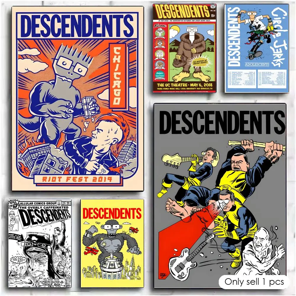 Band D-Descendents Album Poster Decorative Wall Art Stickers Mural Photo Print for Home Living Room Hallway Decor