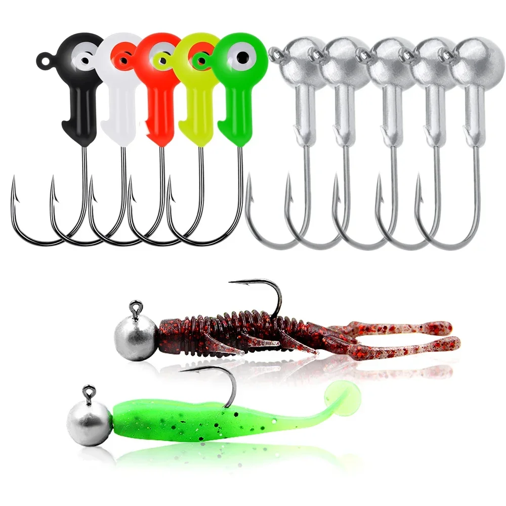 5pcs Crank Jig Head Hook 1g 1.8g 3.5g 5g 7g Fishing Hook Lead Head Jig Lure Hard Bait Soft Worm Jig Hook For Soft Worm Fishing