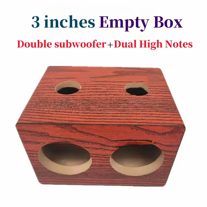 

3-inch Dual Subwoofer，Dual High Tone Empty Box Passive Audio Speaker Wooden Drawer DIY Audio Modification Subwoofer Housing