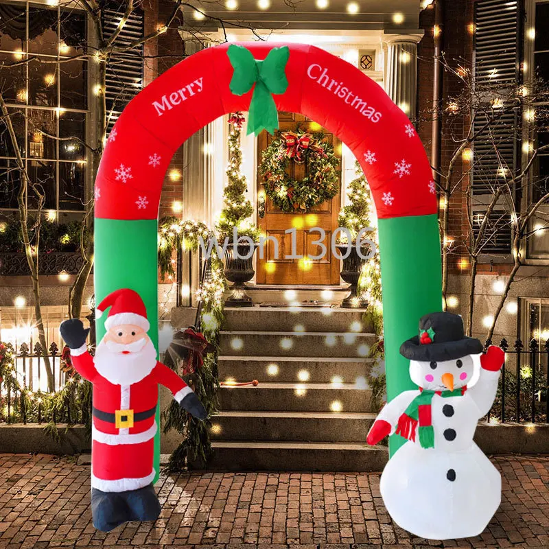 Inflatable Christmas 2.4m Arch Santa Snowman, Christmas Garden Decoration