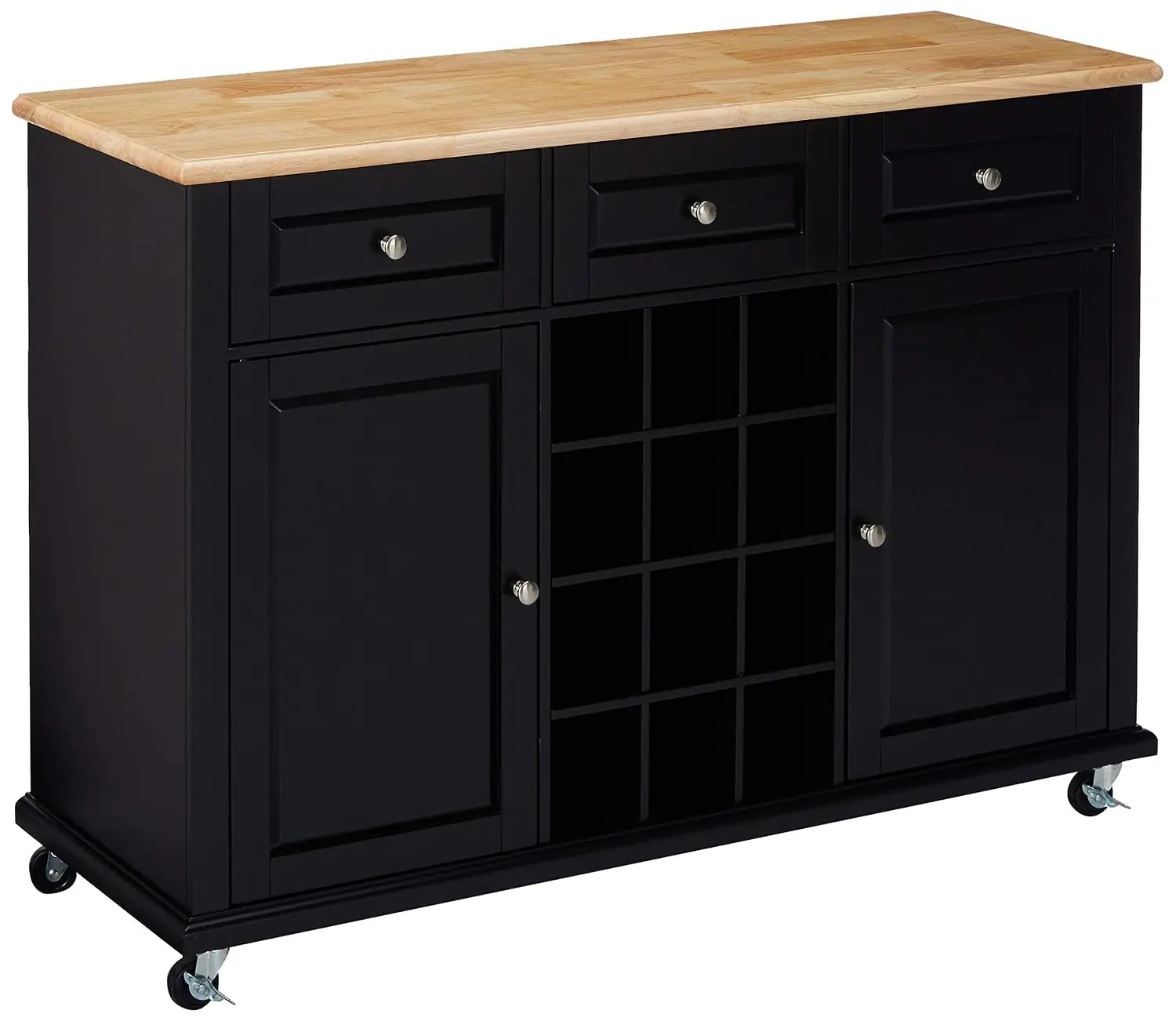 Wine Rack Sideboard Buffet Server Console Table With Storage Black, Customized