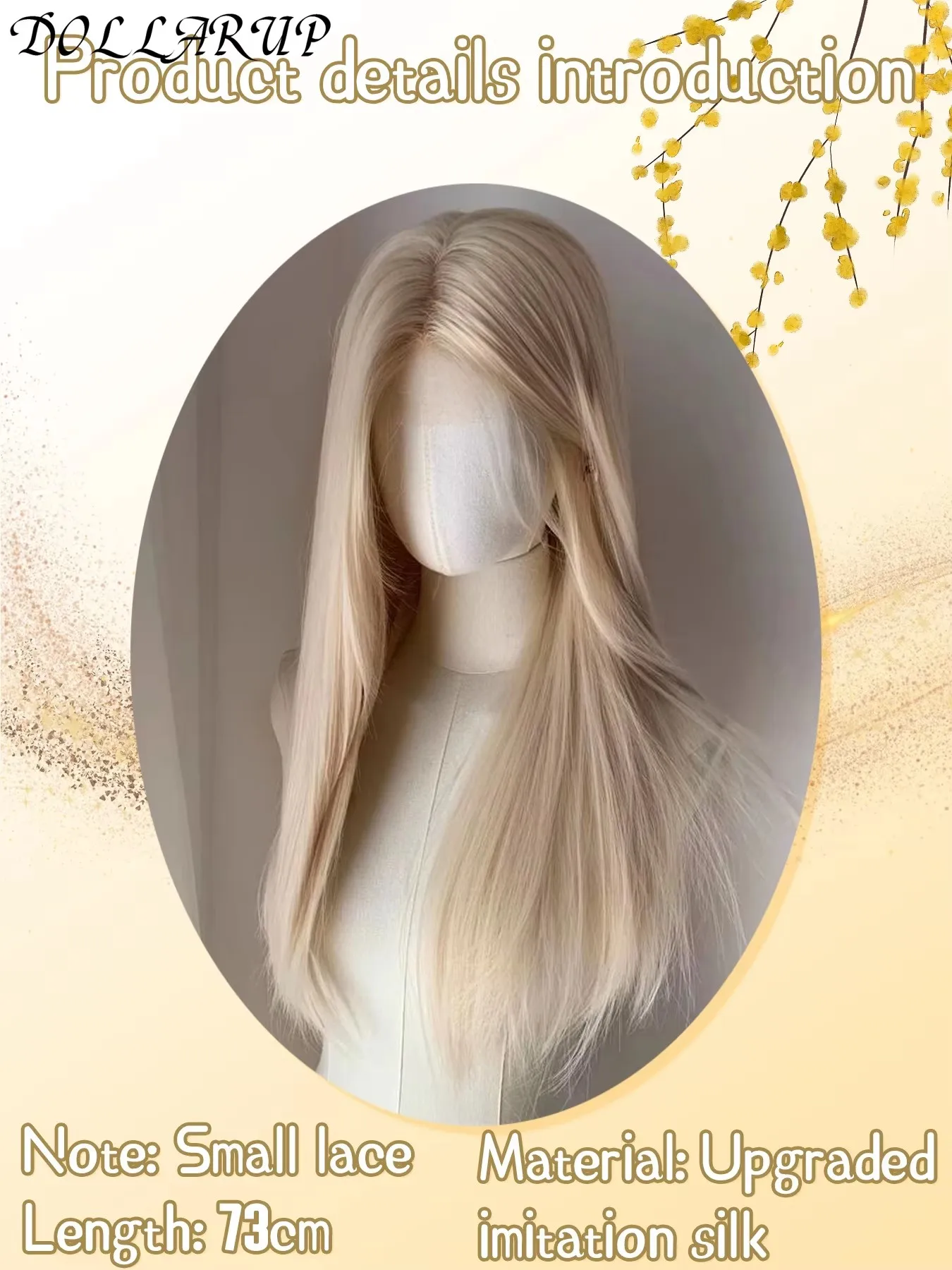 JKL شعر مستعار أشقر مستقيم الاصطناعية الدانتيل شعر مستعار أمامي طويل شقراء الشعر الاصطناعية الدانتيل الباروكات للنساء البلاتين الأبيض شقراء #4