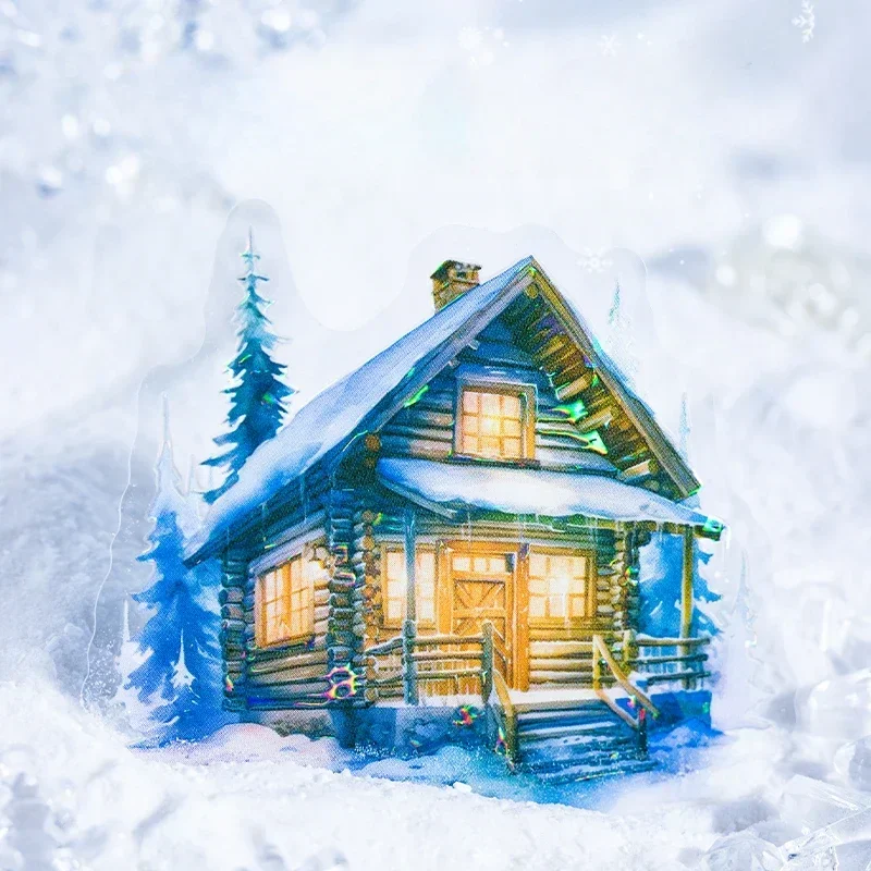 10 Pcs Ice and Snow World Stickers Pack Decorative Diary Album Scrapbooking Material Hand Made Junk Journal Handmade Supplies