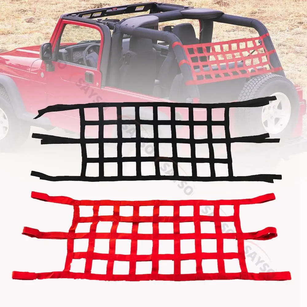 1x Car Roof Net Hammock Mesh Cargo Rooftop Netting Heavy Duty for TJ YJ JK JKU JL JLU JT 1987-2024 for Suzuki Jimny  JB74 19-23