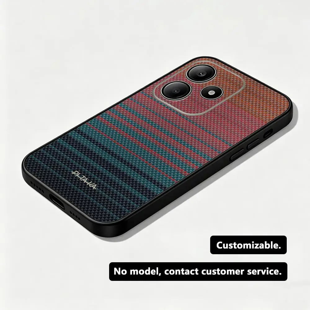 Модный чехол PITAKA из углеродного волокна для Xiaomi Redmi Note 14 13 12 11 Pro Plus S 5G 14C A3, мягкий черный чехол для телефона