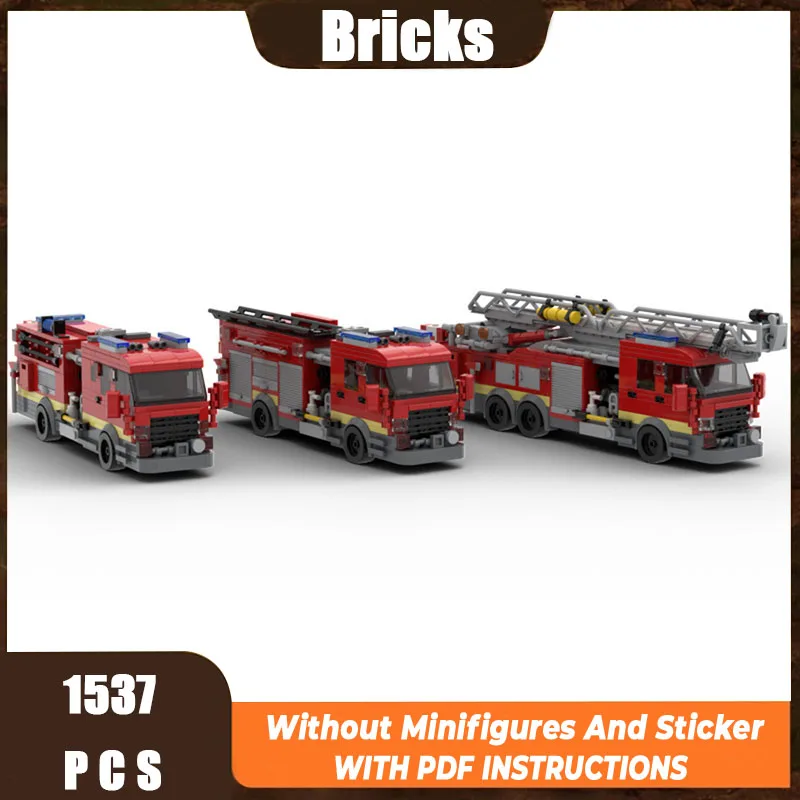 

New MOC Building Blocks Model Los Angeles Fire Brigade Extinguishing Train Children's Toy Gift DIY Assembly Set