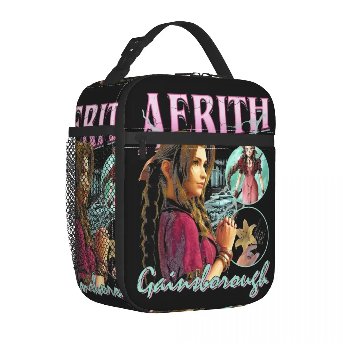 Aerith Gainsboro Final Fantasy 7 Insulated Lunch Bag Meal Container Thermal Bag Tote Lunch Box Beach Travel Food Storage Bags