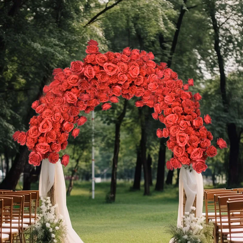 110cm Luxury Rose Artificial Flower Row Table Centerpiece Wedding Flowers Backdrop Wall Arches Decor Party Stage Runners Florals