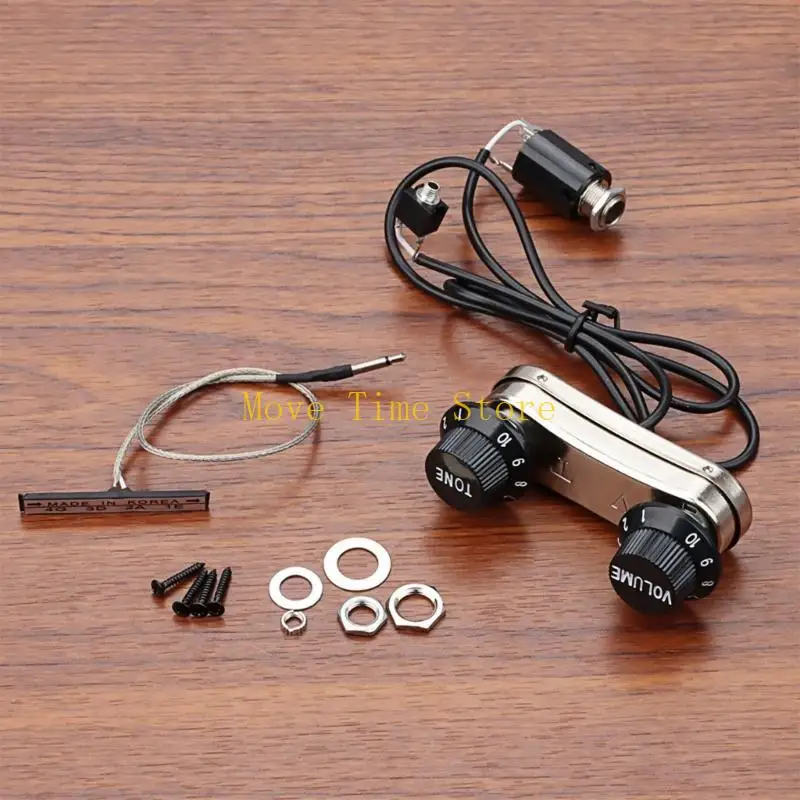 92ME PEPS PEPS Hole Reamer for Violin Accessory Guitar Violin Simple Pickup Piezo Transducer Bridge with Tone Knobs Control