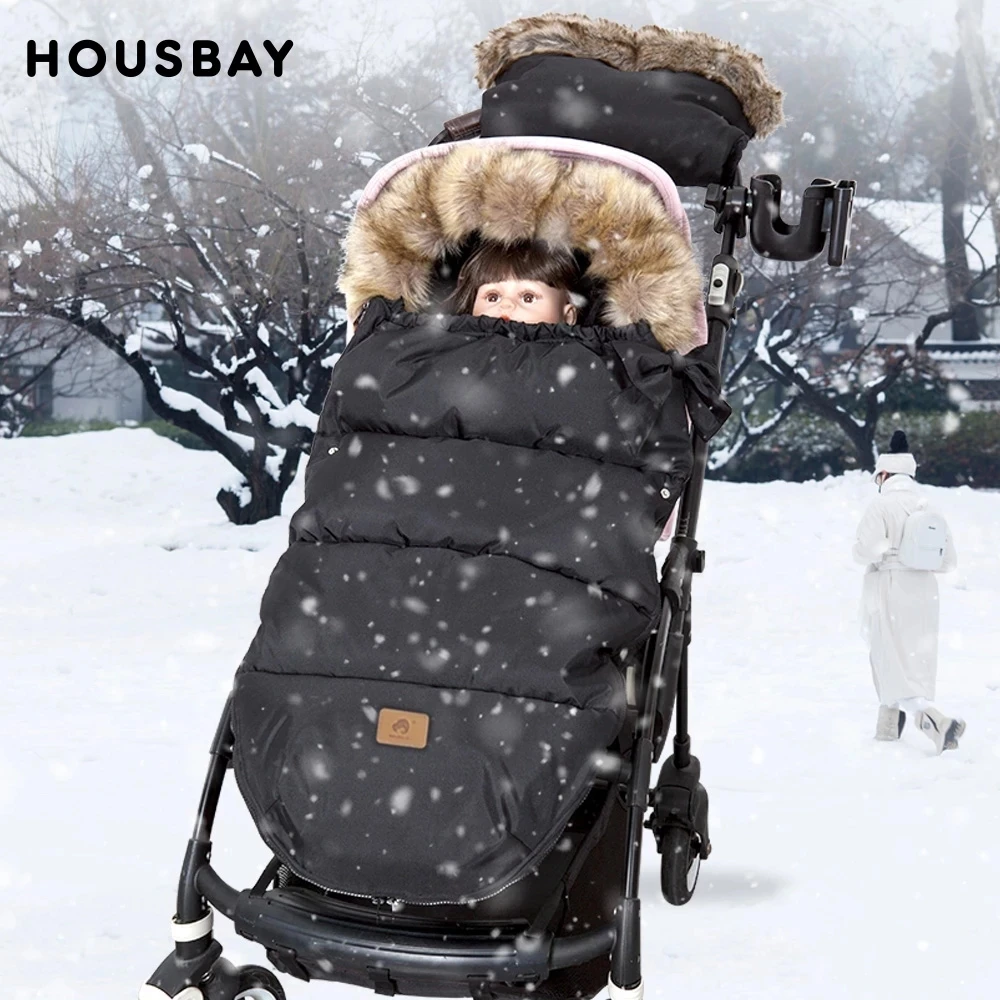 Sleeping Bag Baby In Stroller Winter Thicker Envelopes 0-24Months Pram Footmuff For Outing Sleepsack Changing Diaper Cocoon 90Cm