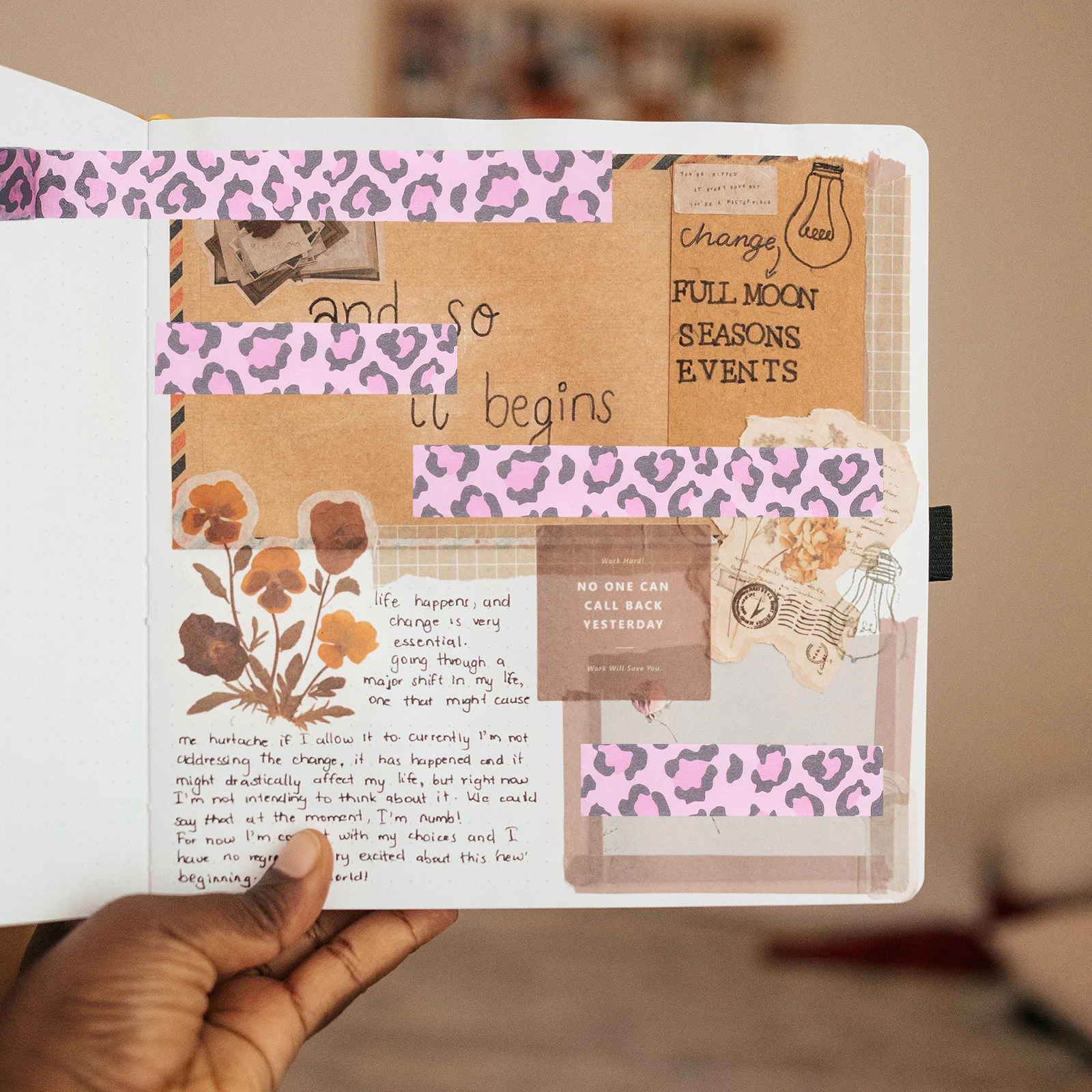 

5 Rolls Paper Tape Leopard Print Animal Pattern Adhesive DIY Scrapbook Craft Wrapping Journal Stickers Paper Tape