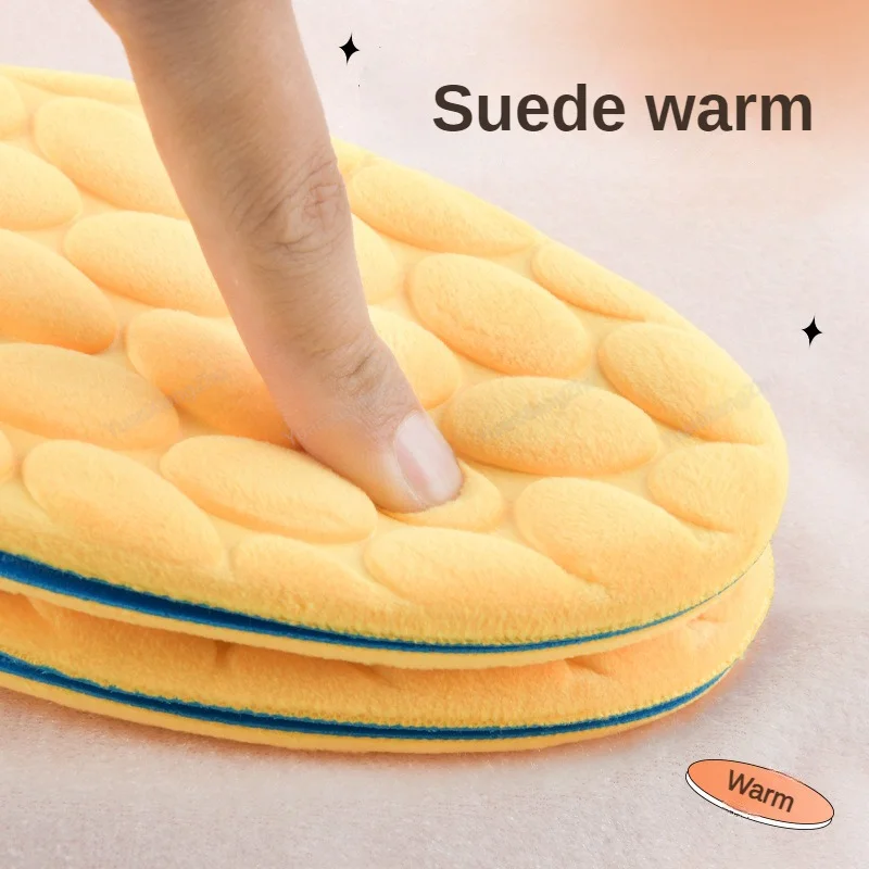 New Cotton Insoles for Feet Winter Warm Plush Snow Boots Shoe Sole Shoe Inserts Men Woman Sports Insole for Shoes Heating Pads