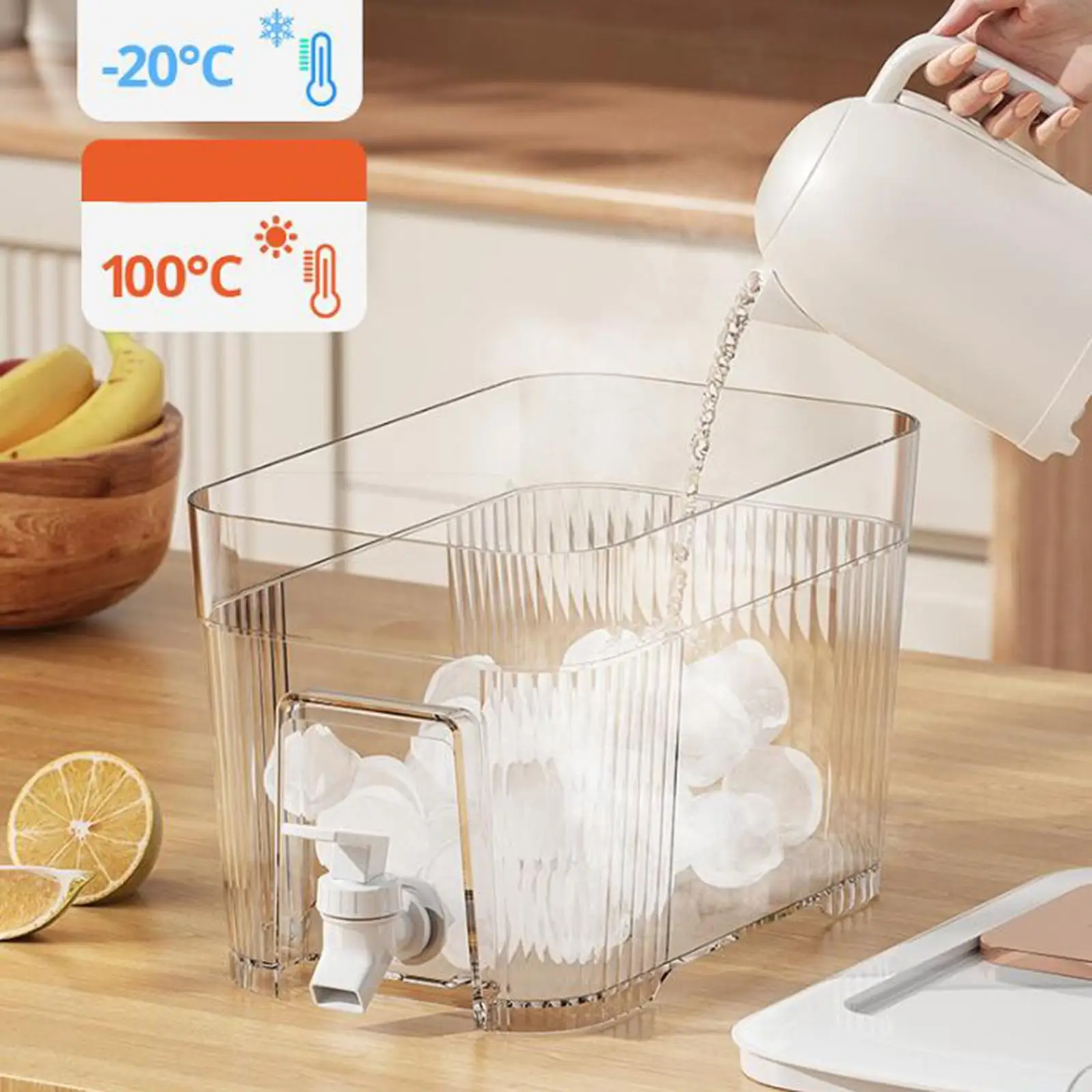 6L Cold Kettle with Faucet Food Grade PP Filter Compartment for Fruit Juice Lemonade Iced Tea Refrigerator