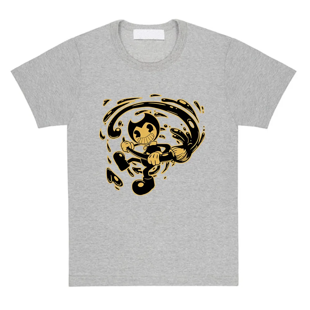 Camiseta Game Bendy and The Ink Machine, camisetas de verano de manga corta para mujer, ropa de calle, camisetas holgadas Unisex con estampado gráfico de cuello redondo