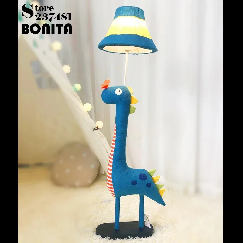 Brontosaurus lampa podłogowa zginana lampa podłogowa z tkaniny do pokoju dziecięcego kreskówka dinozaur dekoracja wnętrz salon standardowa lampa