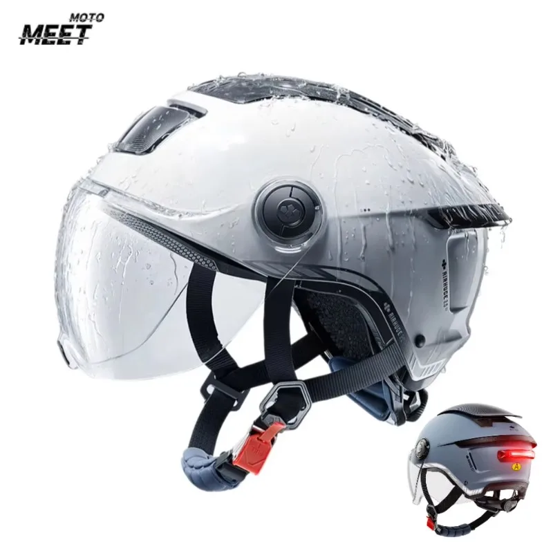 BIBEE 3.0 Motorradhelme für Männer und Frauen Atmungsaktive 3/4 Open-Face-Helme Elektrische Jet-Scooter Halbhelme Capacete