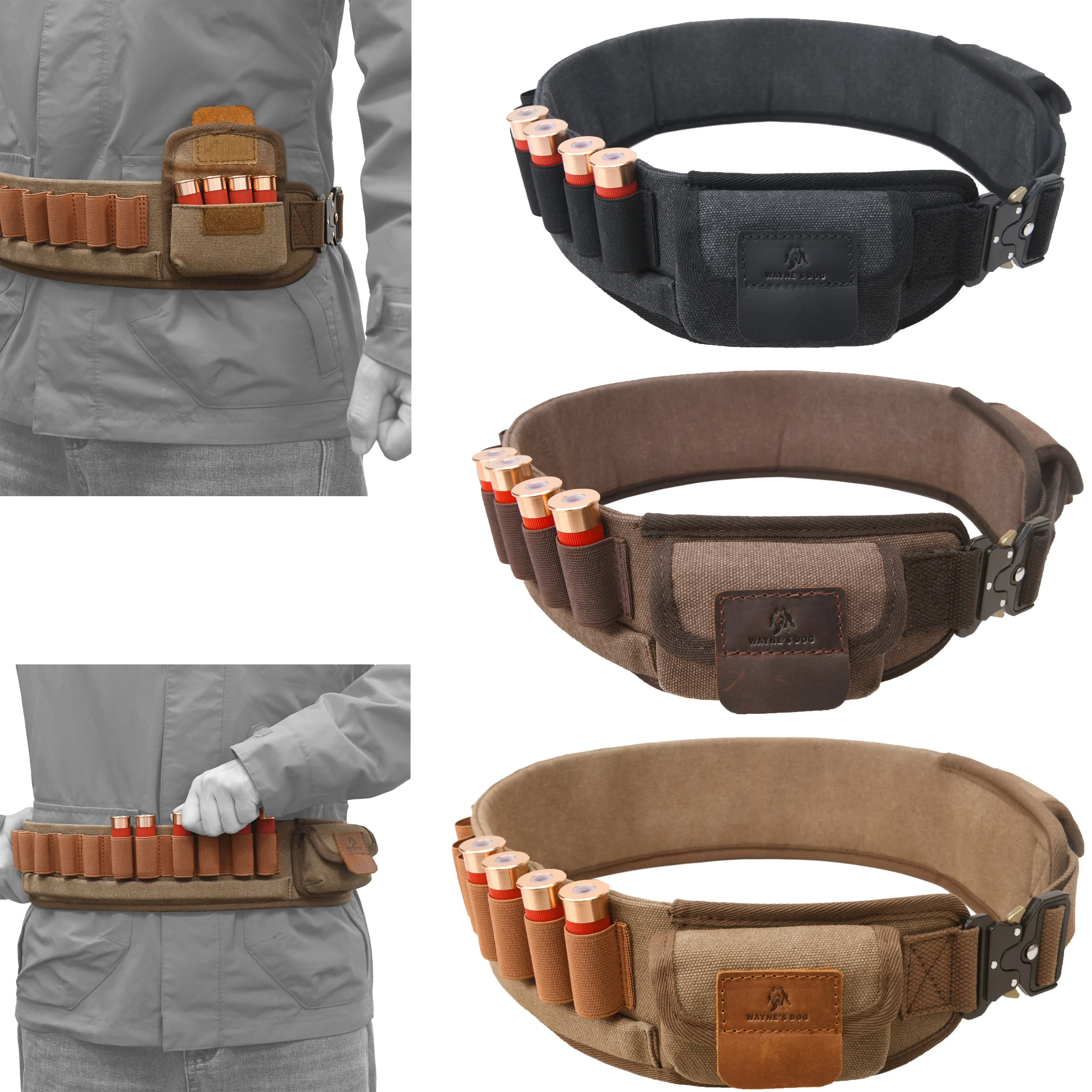 

WAYNE'S DOG Hunting Canvas 12GA 16gGA 20GA Shotshell Bandolier Shotgun Shell Holder Cartridge Belt Ammo Pouch