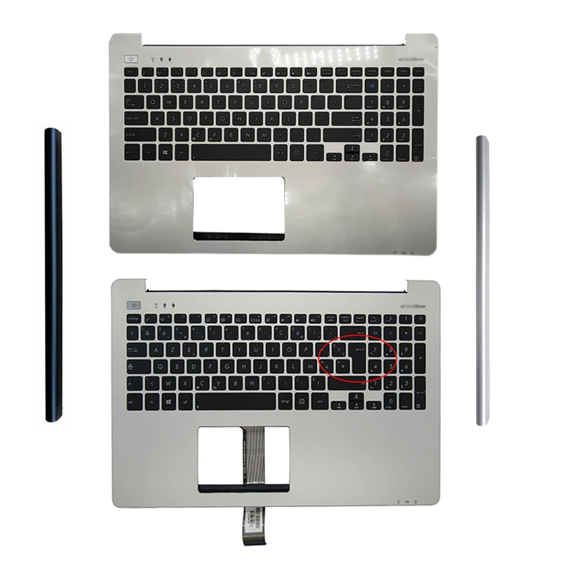 

New aptop LCD Palmrest For ASUS S551LN V551 A551 K551L S551L R553L Lwith US UK Keyboard Hinge Cover Upper Case C Shell Silver