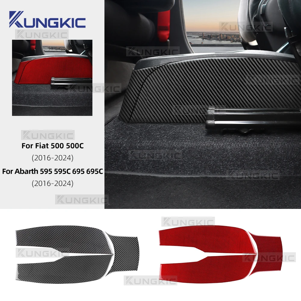 

Real Soft Carbon Fiber Sticker For Abarth 595/592C/695/695C Fiat 500/500C 2016-2026 LHD RHD Car Gear Shift Handbrake Side Panel