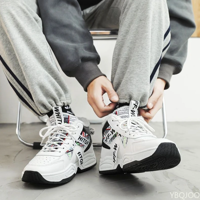 أحذية الثلوج الرجال التمهيد عالية أعلى الشتاء طالب الرياضة أفخم الدانتيل يصل المضادة للانزلاق مريحة في الهواء الطلق الدافئة الباردة والدليل على أحذية قطنية #3