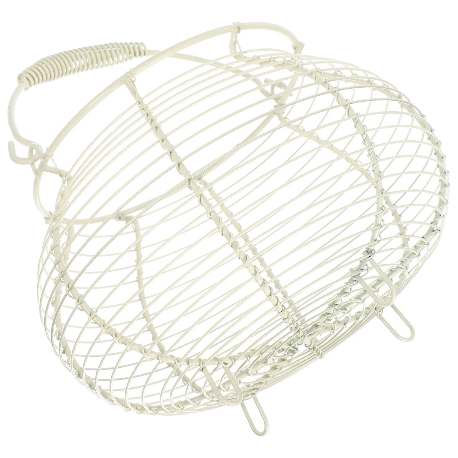 

Vintage Iron Basket for Fruit Vegetable Egg Storage Hollow Design Kitchen Counter Organizer Reusable Compact Size Desktop Craft