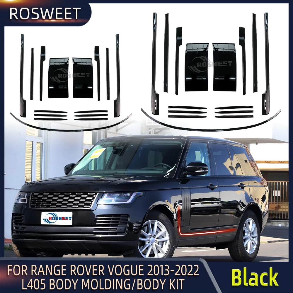 Black Car Side Door Body Surround Trim Kit For Land Range Rover Vogue L405 2013 2014 2015 2016 2017 2018 2019 2020 2021 2022