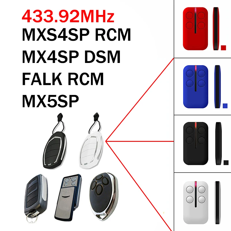 

MOTORLINE Команда ворот Дистанционное управление FALK RCM MX5SP MX4SP DSM MXS4SP RCM Пульт дистанционного управления гаражными воротами 433,92МГц