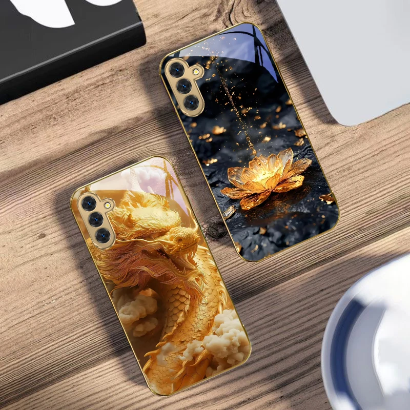 

Golden Phoenix stance For Samsung Galaxy S20 FE S21 S22 S23 Plus S24 Ultra 25Ultra S21+ S9+ S22Plus Golden glass phone case