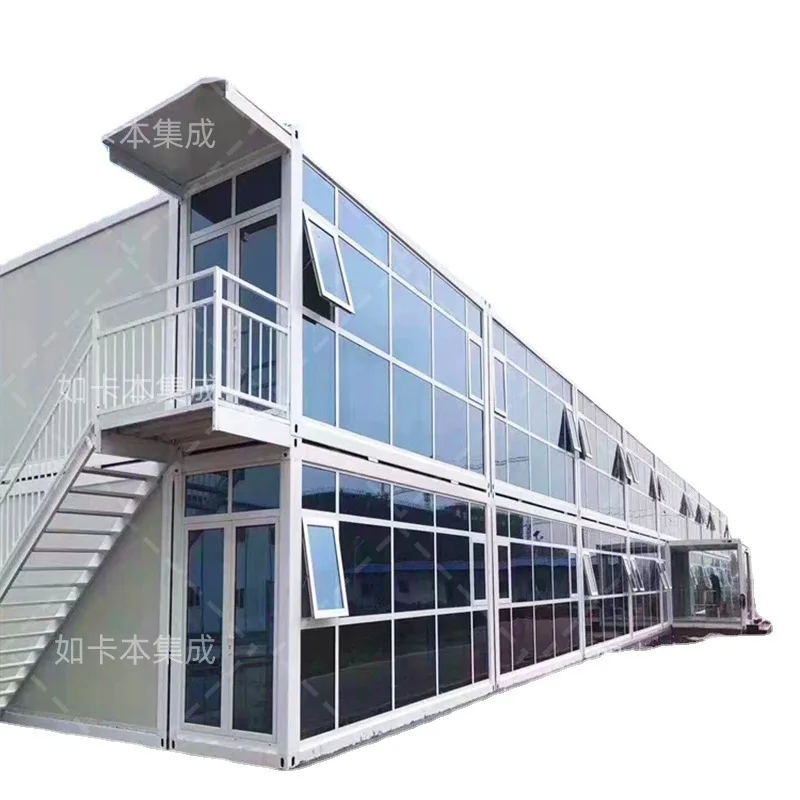 The Project Department's Office Building, Glass Curtain Wall, Quick-assemble Packaging Box Room, Mobile Container House, Mobile