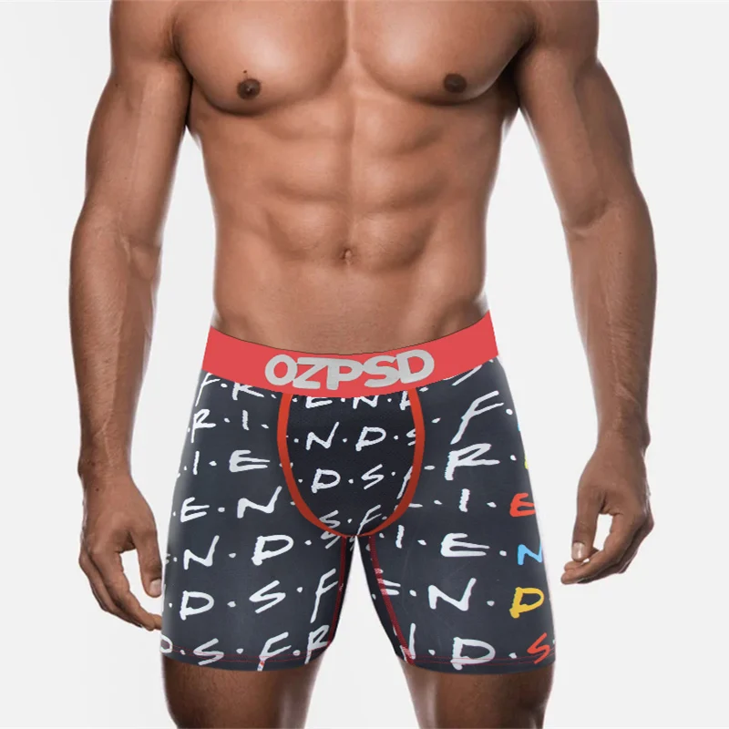 OZPSD Sexy Men Underwear Boxers Cueca Male Panty Lingerie Men Underpants Boxershorts Plus Size Breathable Print Man Boxer Briefs