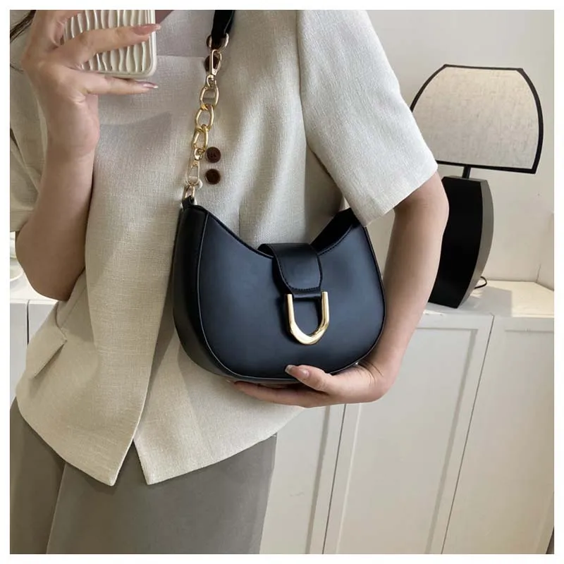 

New Fashionable Solid Color Shoulder Bag Women Handbag Female Small Underarm Bags Tote Purses