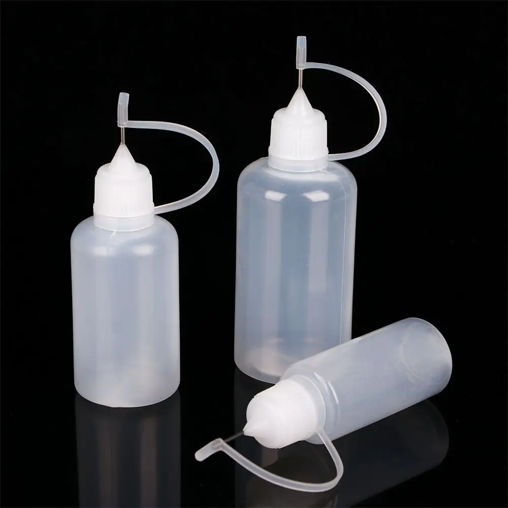 Portable Plastic Transparent Squeeze bottle Empty Dropper Bottles Refillable Bottle Needle Tip