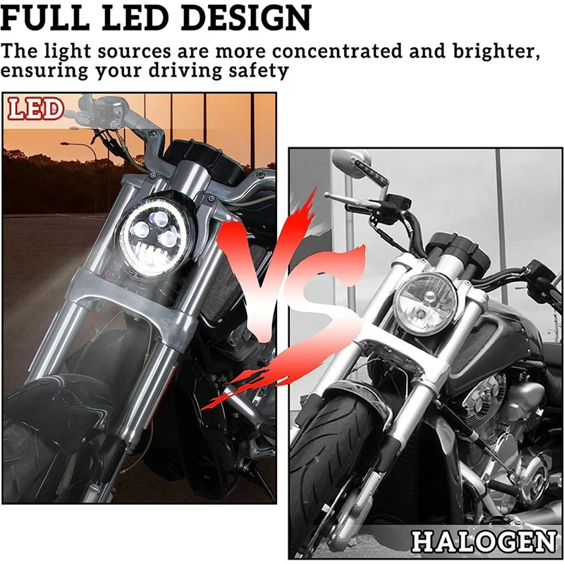 1 PCS LED Head Light Front Lamp Motorcycle Accessories Black For V-Rod Vrod VRSCA VRSCF Street Rod 2002-2017