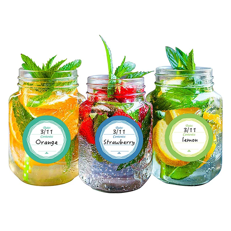 Spice Label Stickers Round Can Labels Stickers For Cans Jar Lids Colorful Self-Adhesive Waterproof Stickers Removable Date Labe