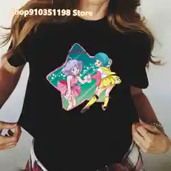 Camiseta de Anime cremoso para mujer, top de Ángel mágico, camiseta Kawaii para niñas, camisetas de gran tamaño, camisetas Harajuku de manga corta, envío directo