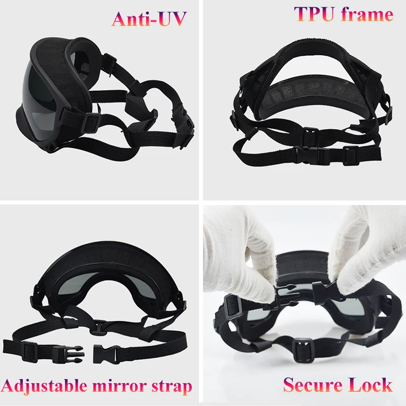 Dog Goggles Anti-UV Sun Glasses Eyewear Protection Adjustable Windproof Pet Dog Supplies For Travel