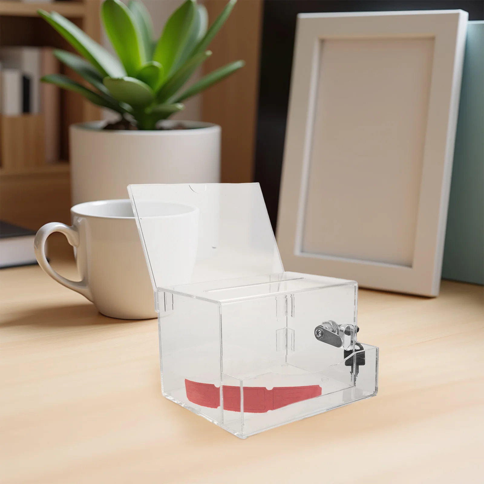 아크릴 락 박스 투명 기부함 티프 자(돈함) 투표함 기부금 모금 투표 래플 레스토랑 현금 기부 티켓 보관함