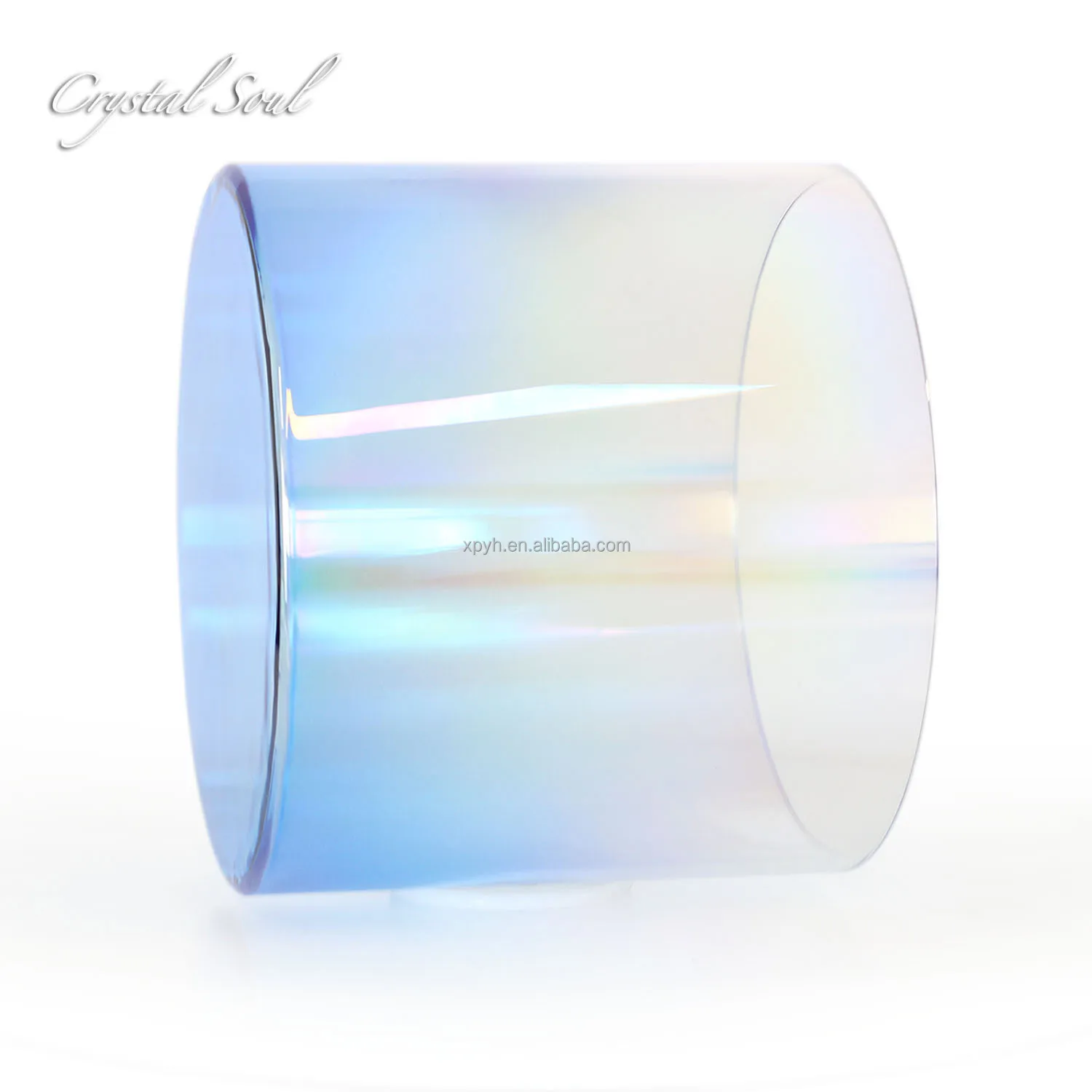 Alchemy Blue Cosmic Light Flat Base Bowl 432Hz Chakra 7-Notes Blue Color Quartz Product Customized
