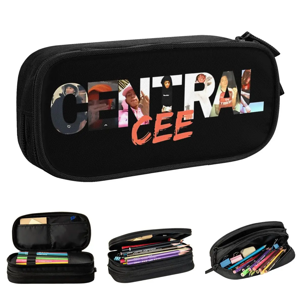 Central Cee 2025 Tour MUsic Logo Pencil Case Pen Bag Girls Boys Large Storage Office Zipper Pencil Pouch
