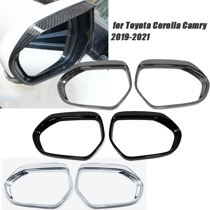 Rearview Mirror Shield Frame Cover Rear View Mirror Eyebrow Rainshield for Toyota Corolla Camry 2019-2021