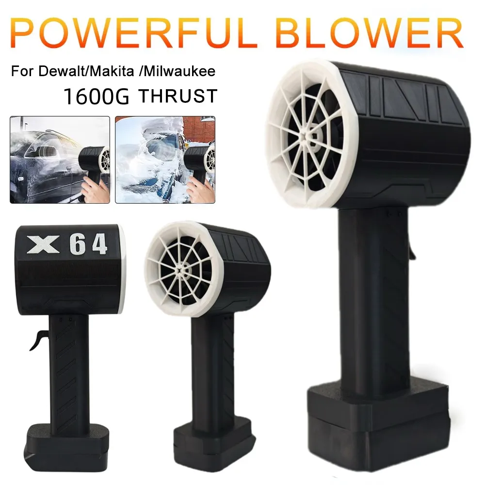 X64 Car Violent Blower Thrust 1.6kg Handheld Turbo Jet Fan 64mm Brushless Motor Leaf Blower Suitable for Dewalt/Makita/Milwaukee